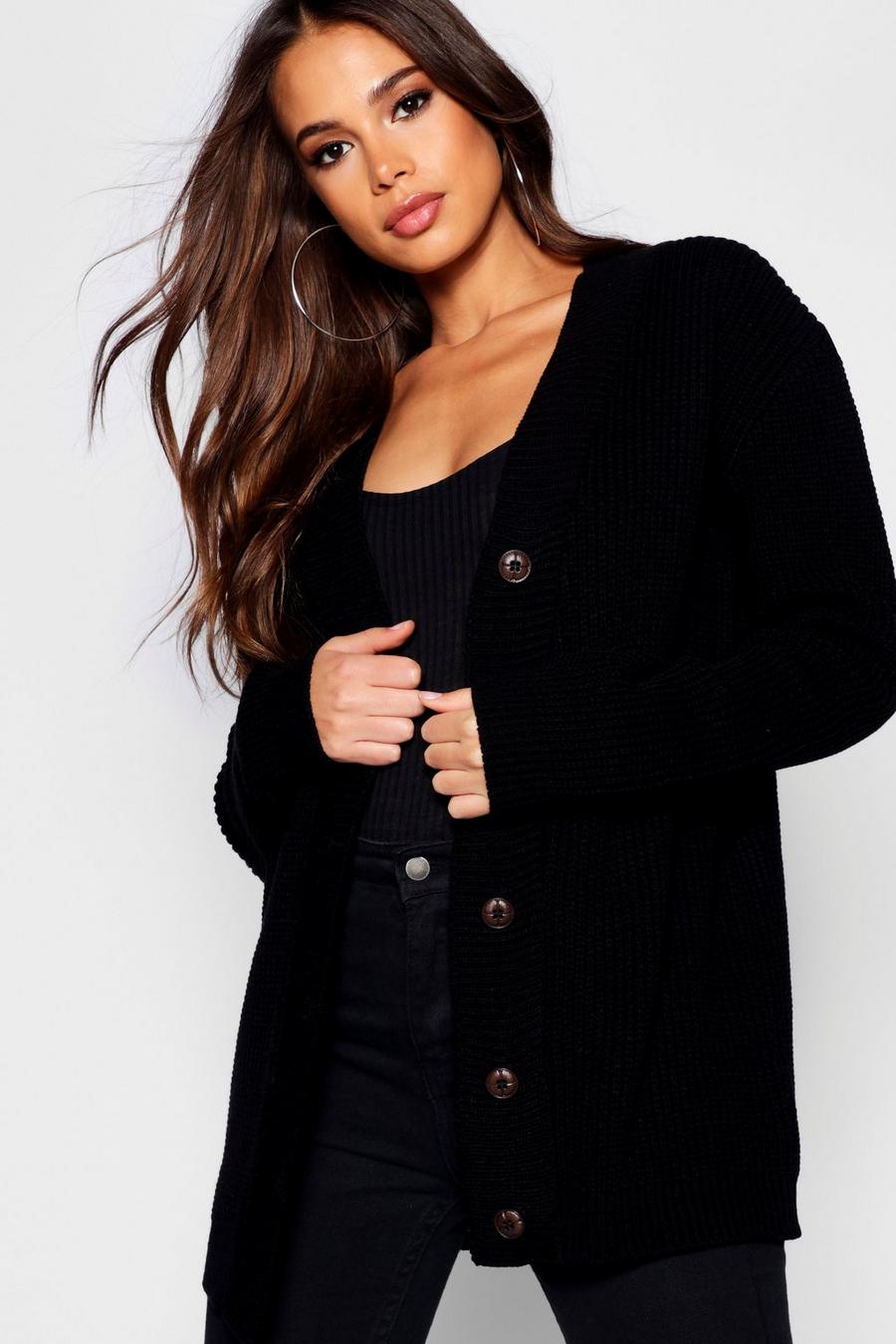 Black Tall Knitted Cardigan image number 1