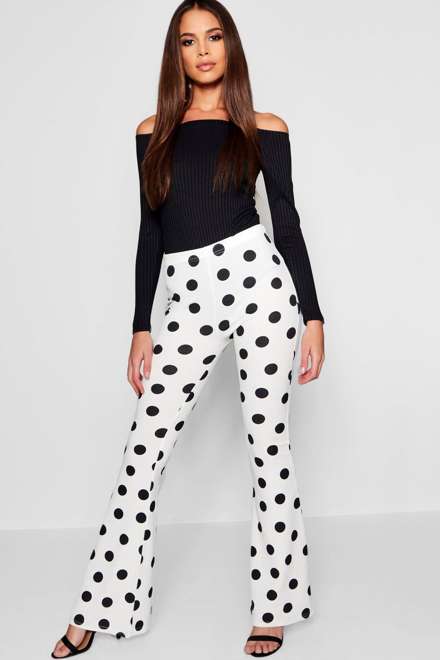 Tall Polka Dot Flare Trousers image number 1