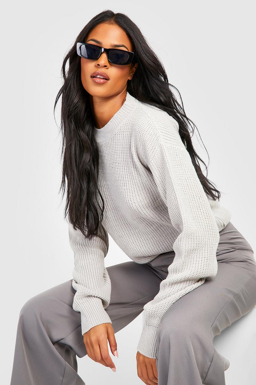 Grey Tall Basic Crew Neck Sweater image number 1
