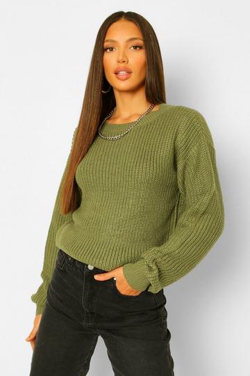 Khaki Tall Basic Crew Neck Sweater