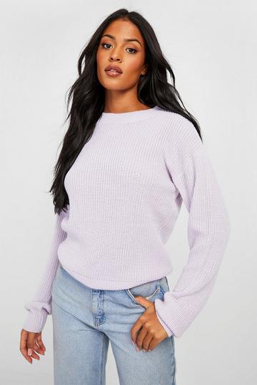Lilac Purple Tall Basic Crew Neck Sweater