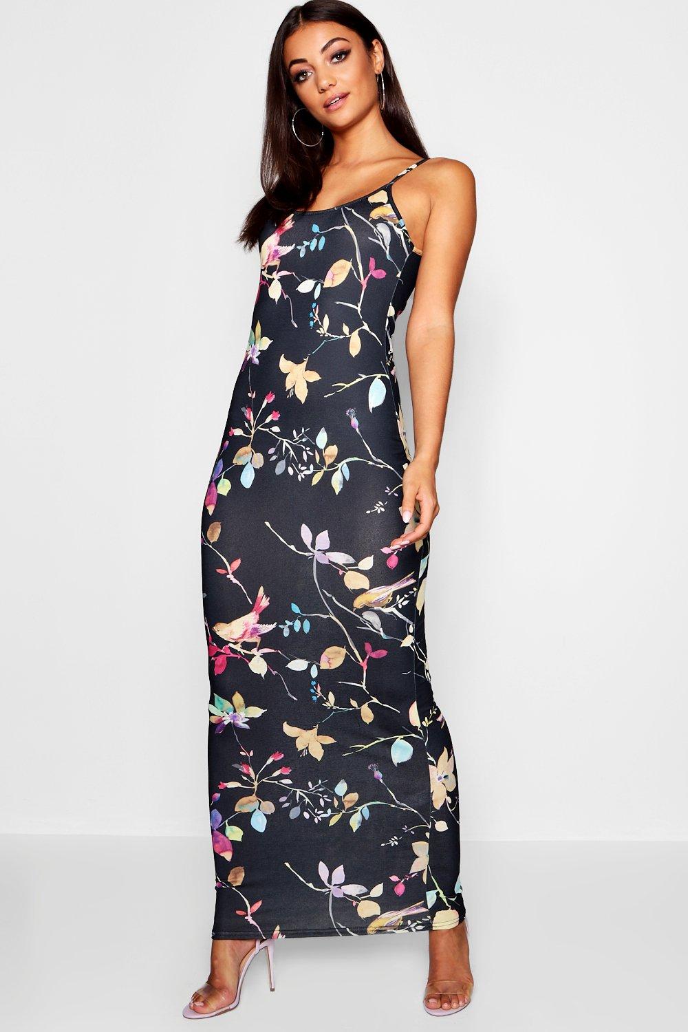 floral strappy maxi dress