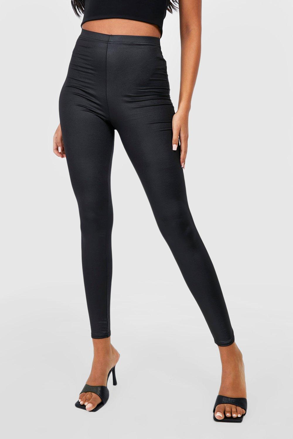 FAUX LEATHER HIGH-WAISTED LEGGINGS