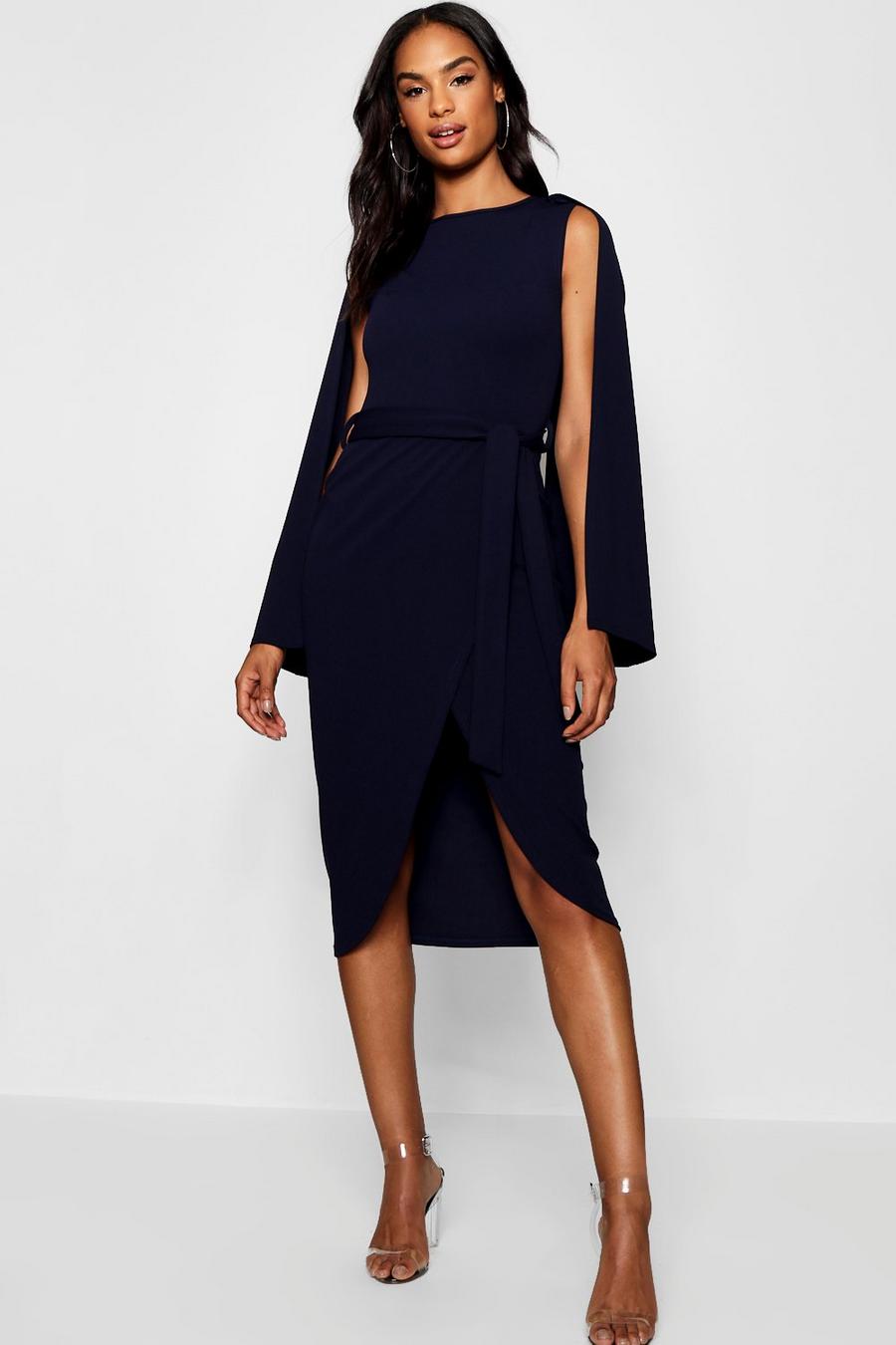 Tall Cape Tailored Belted Midi Dress image number 1