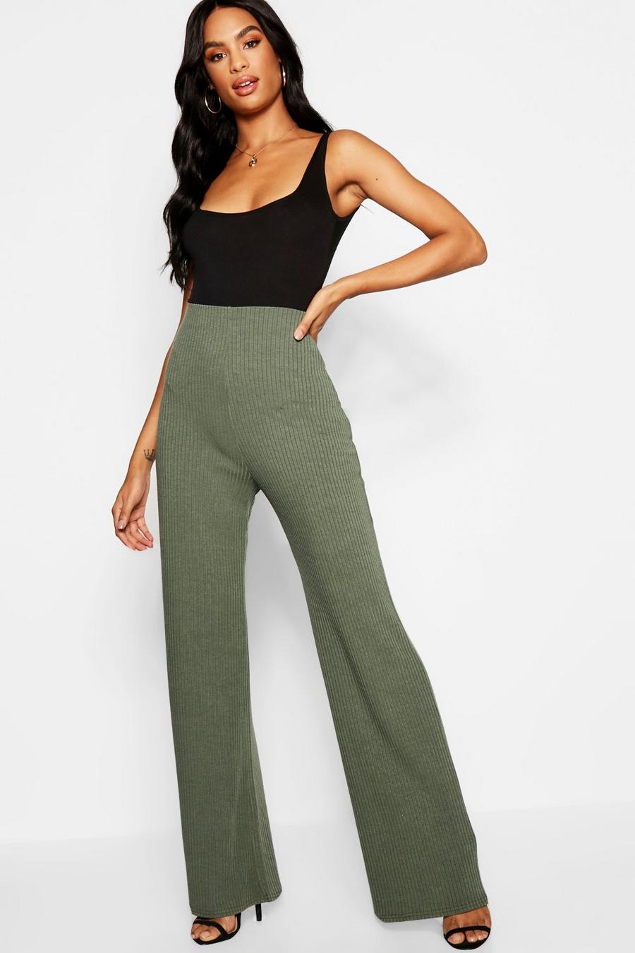 Tall Rib Knit Wide Leg Trousers image number 1