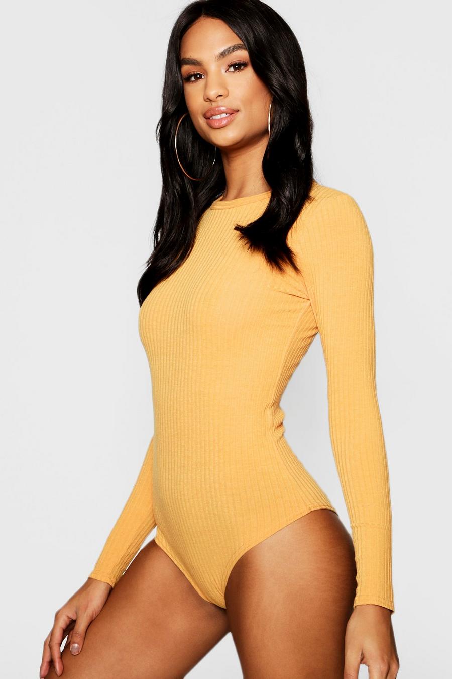Amber Tall Crew Neck Ribbed Bodysuit image number 1
