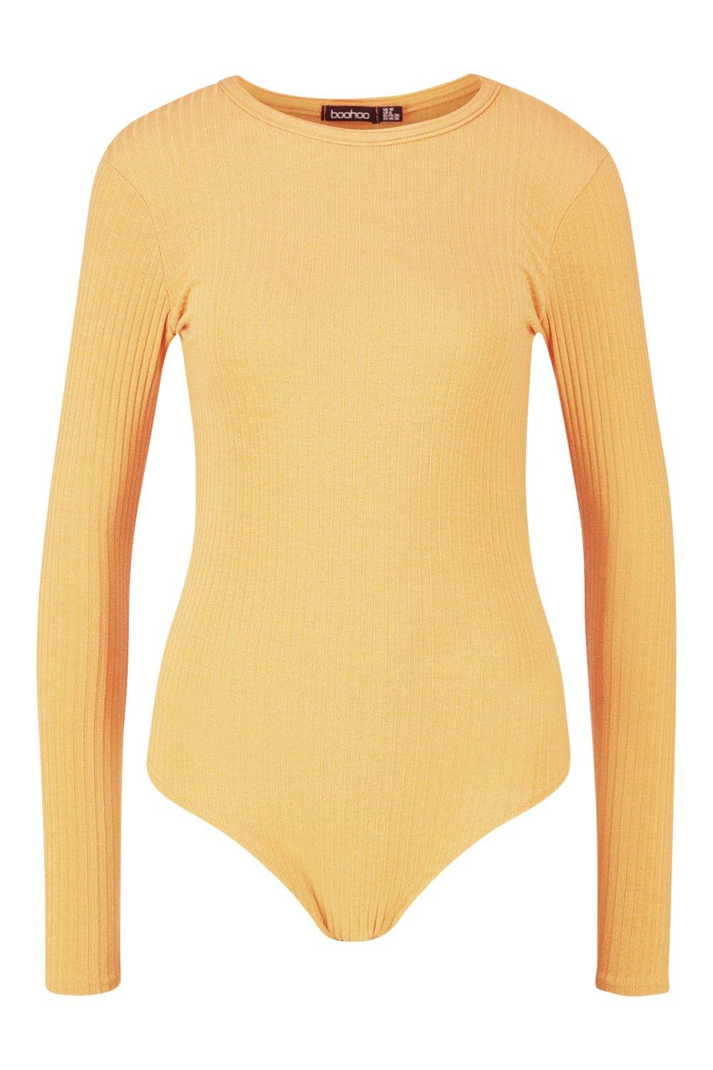 Tall Crew Neck Ribbed Bodysuit | boohoo