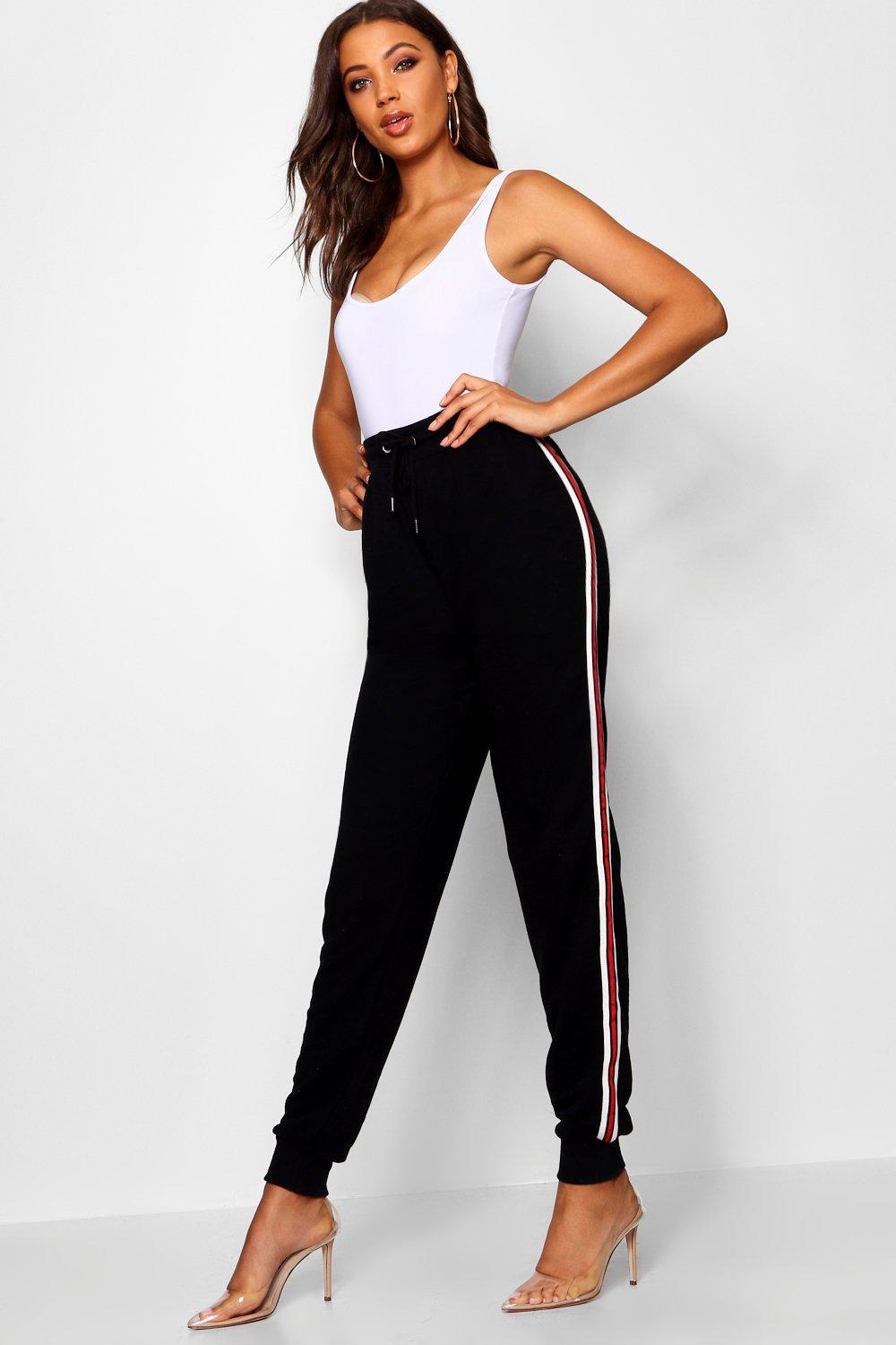 black side stripe joggers