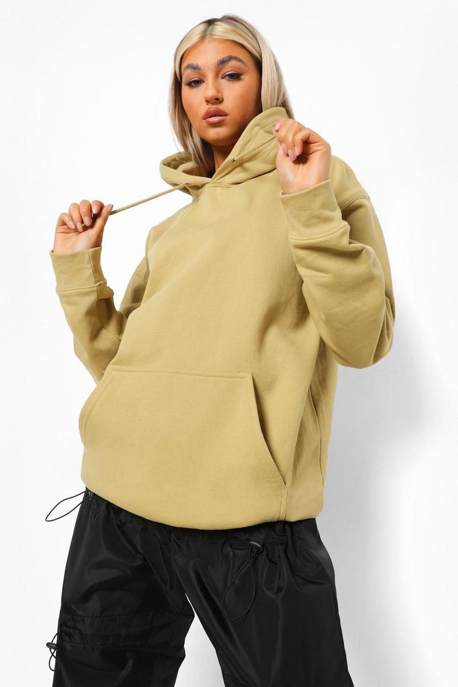 Khaki Tall Oversized Hoodie image number 1