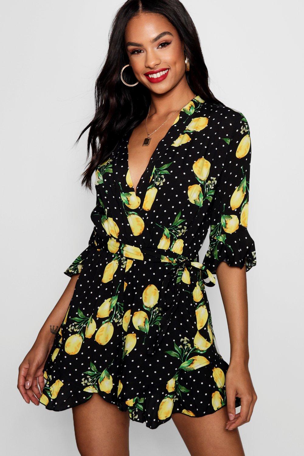 boohoo yellow playsuit