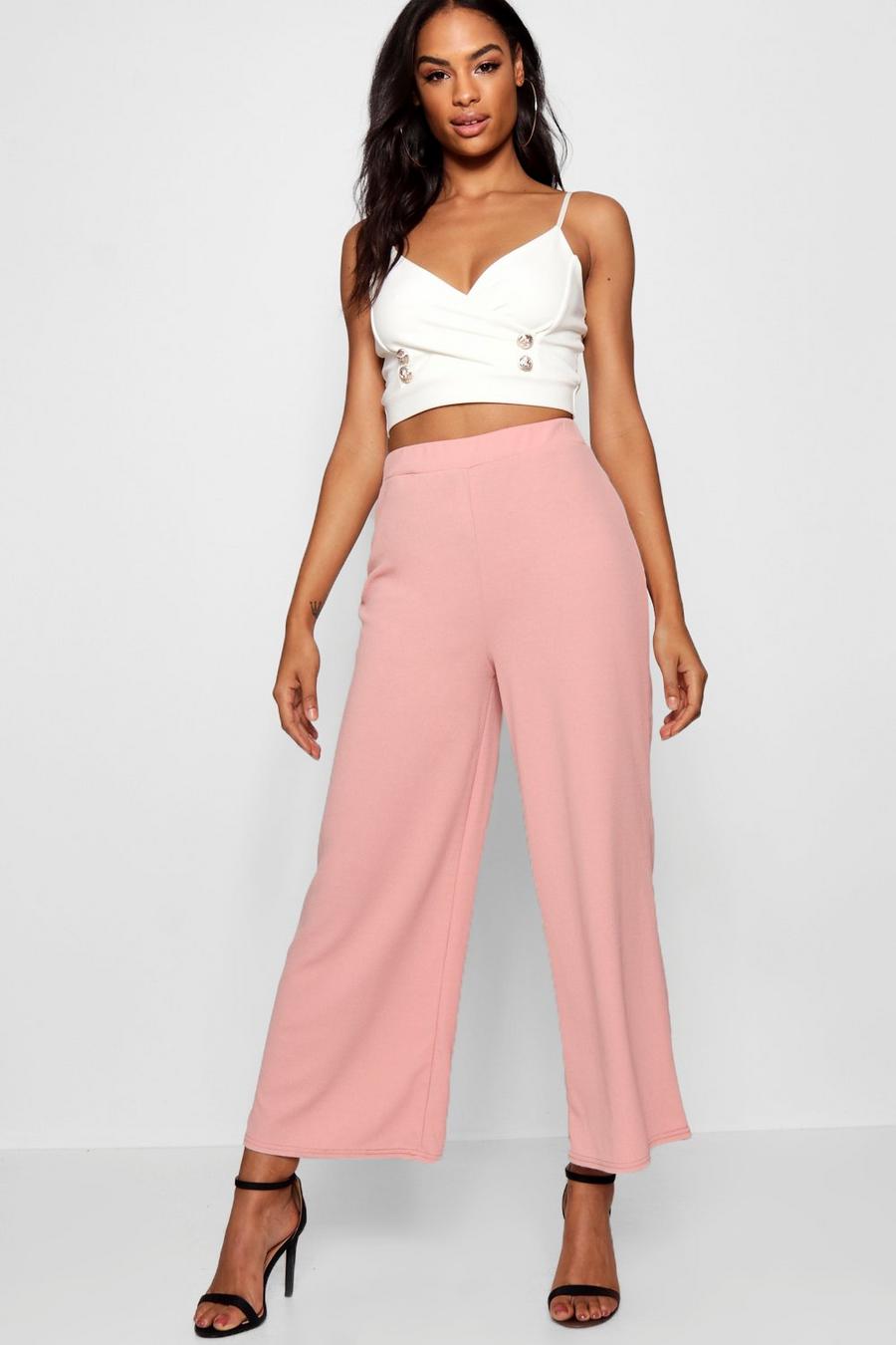 Tall Culottes mit weitem Bein, Altrosa image number 1