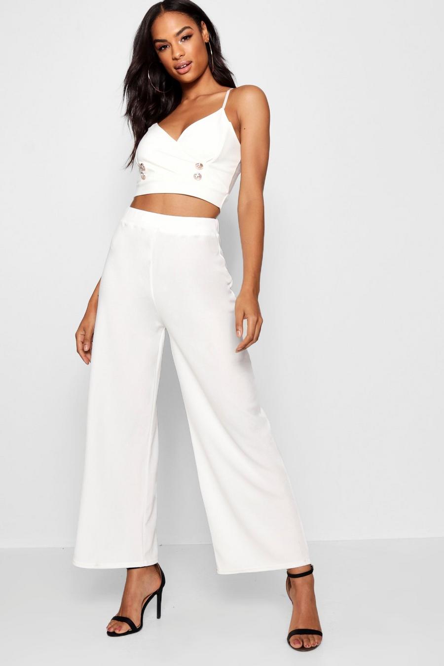 Tall Wide Leg Culottes, Ivory image number 1