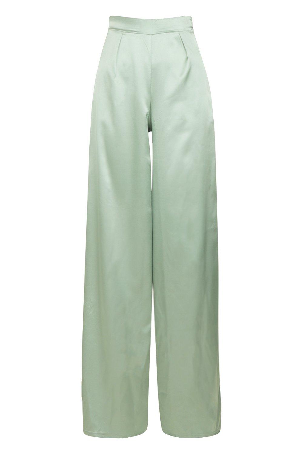 Tall Isabel Satin Wide Leg Trousers