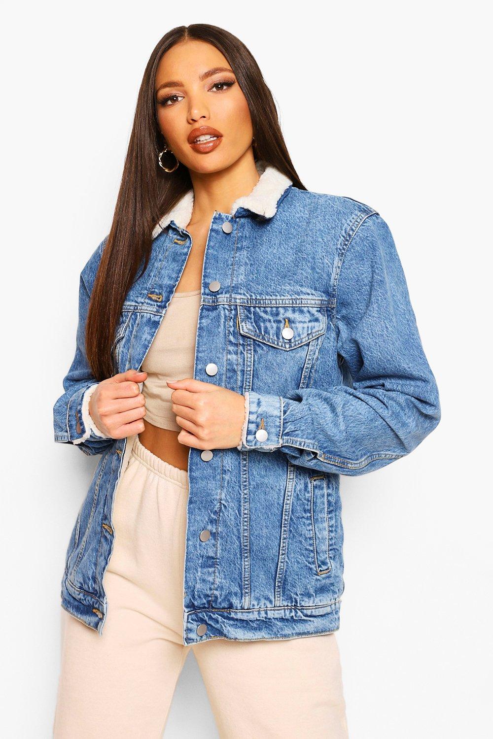 Fully borg lined denim jacket hotsell