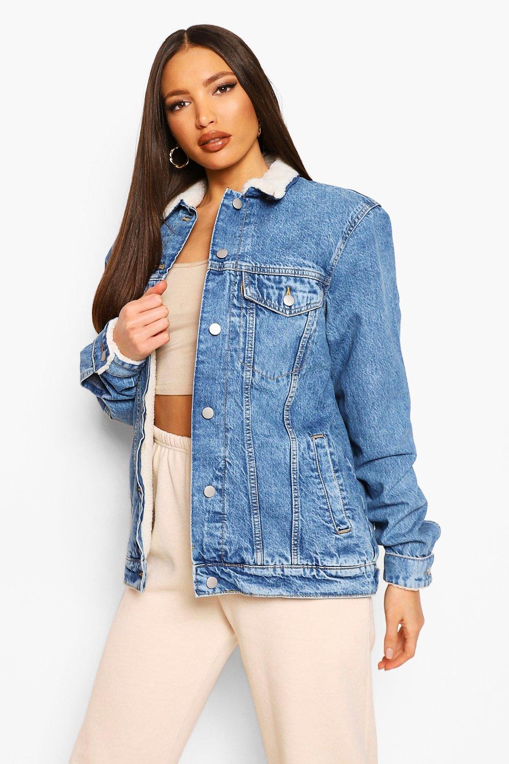 Tall Borg Lined Denim Jacket