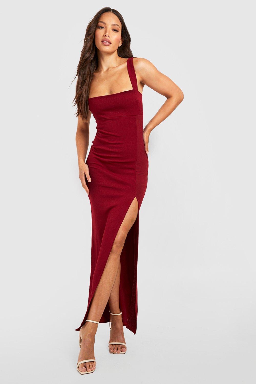 boohoo side split dress