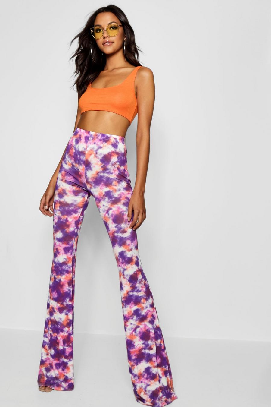 Pink Tall Tie Dye Flares image number 1