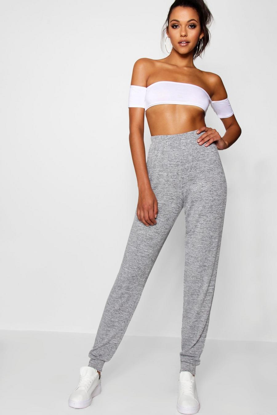Grey Tall Knitted Track Pants image number 1
