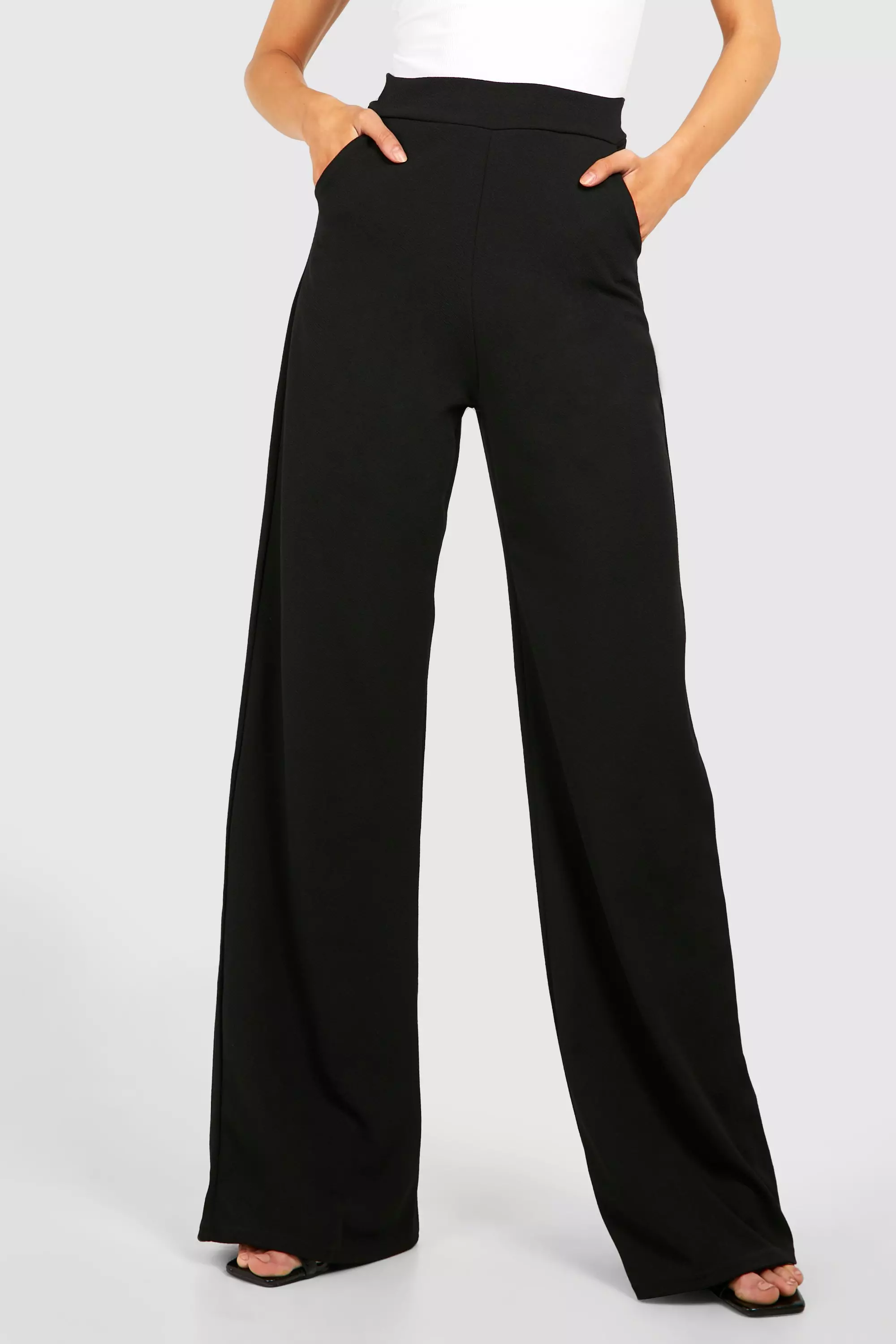 Pantalon noir 2024 taille haute large