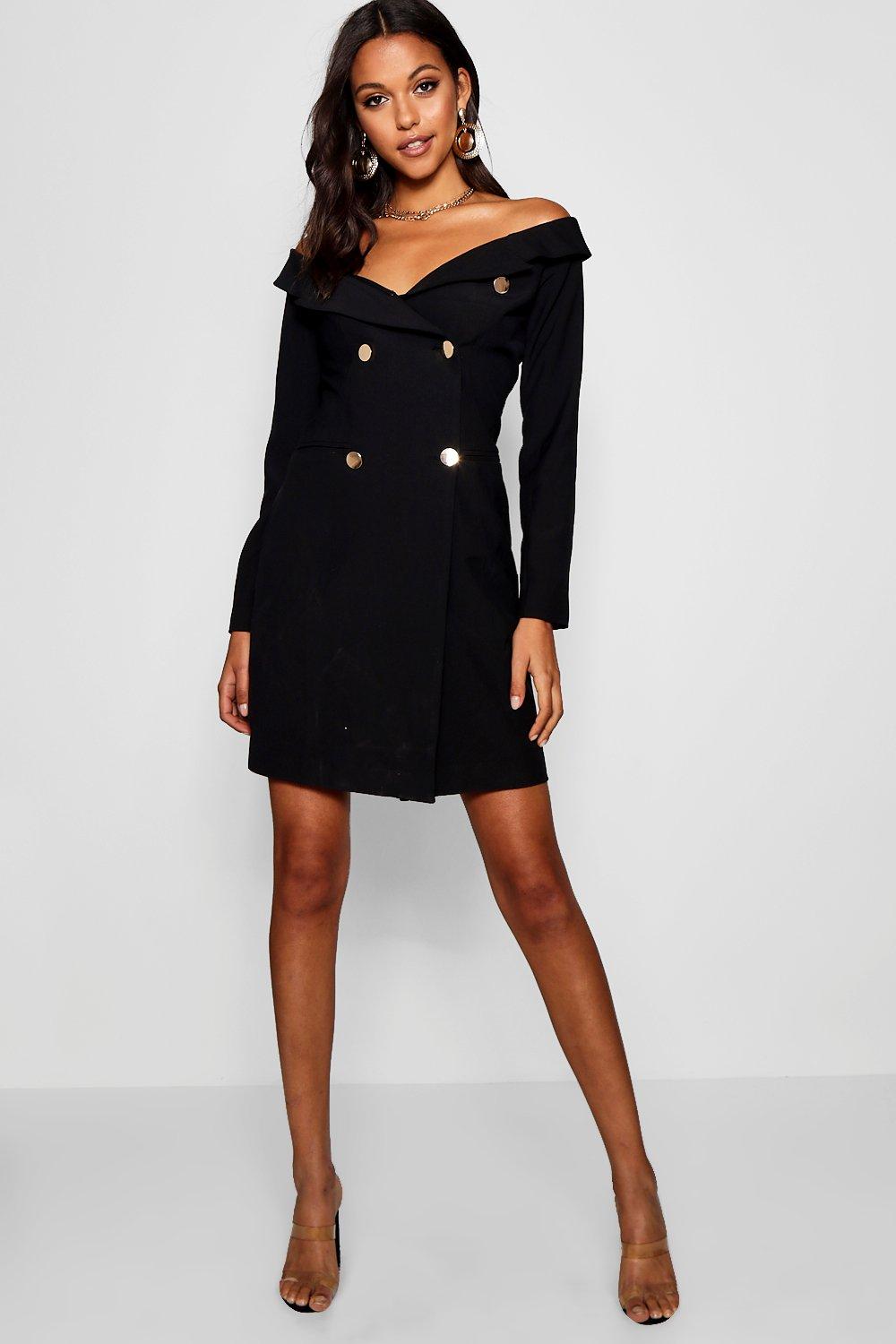 off shoulder jacket dress