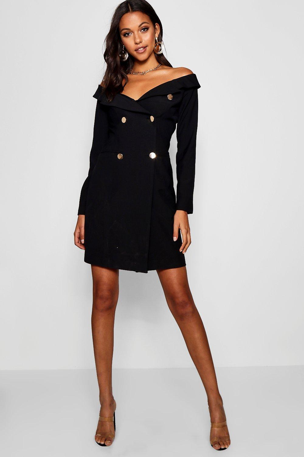 blazer dress off the shoulder