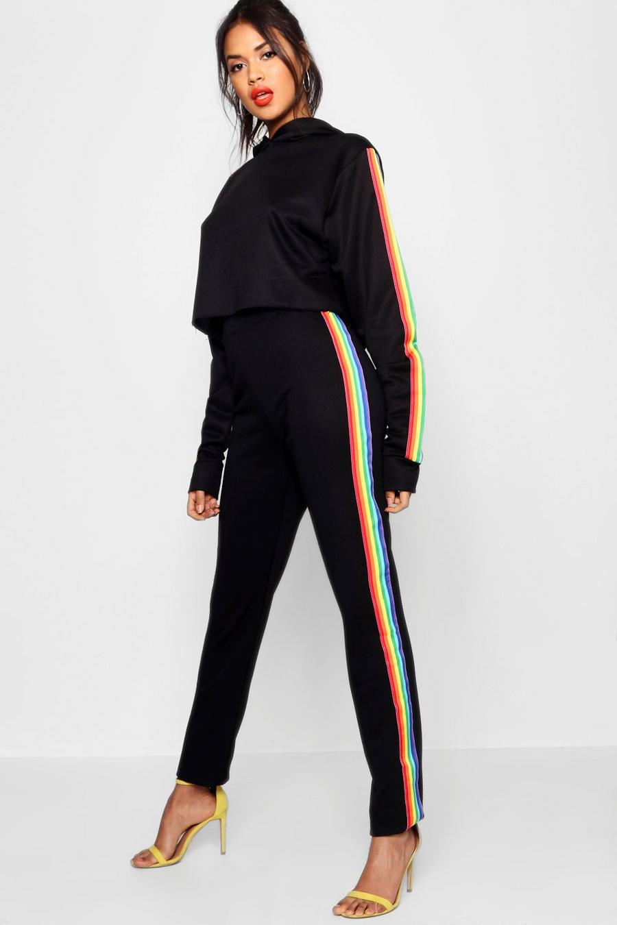 Tall Jogginghose mit Besatz in Regenbogenfarben image number 1