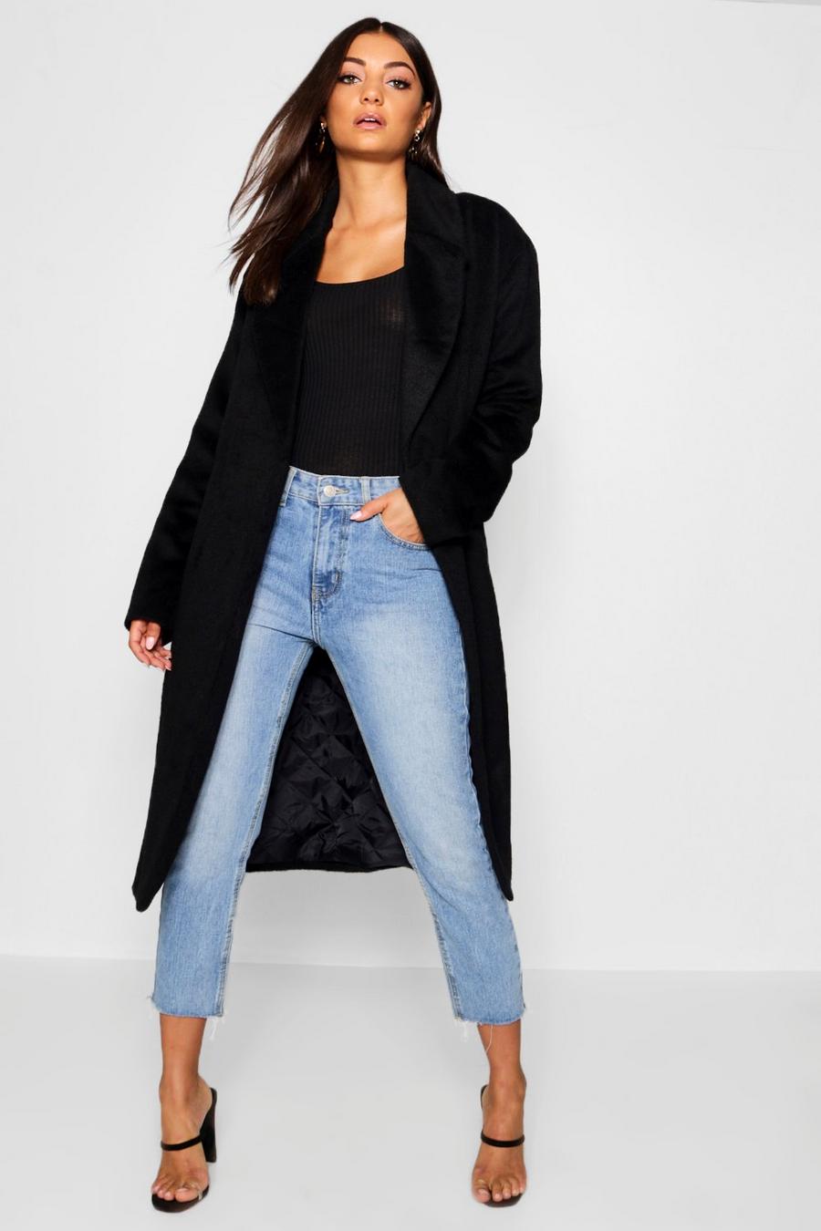 Tall Belted Oversized Wool Look Coat image number 1