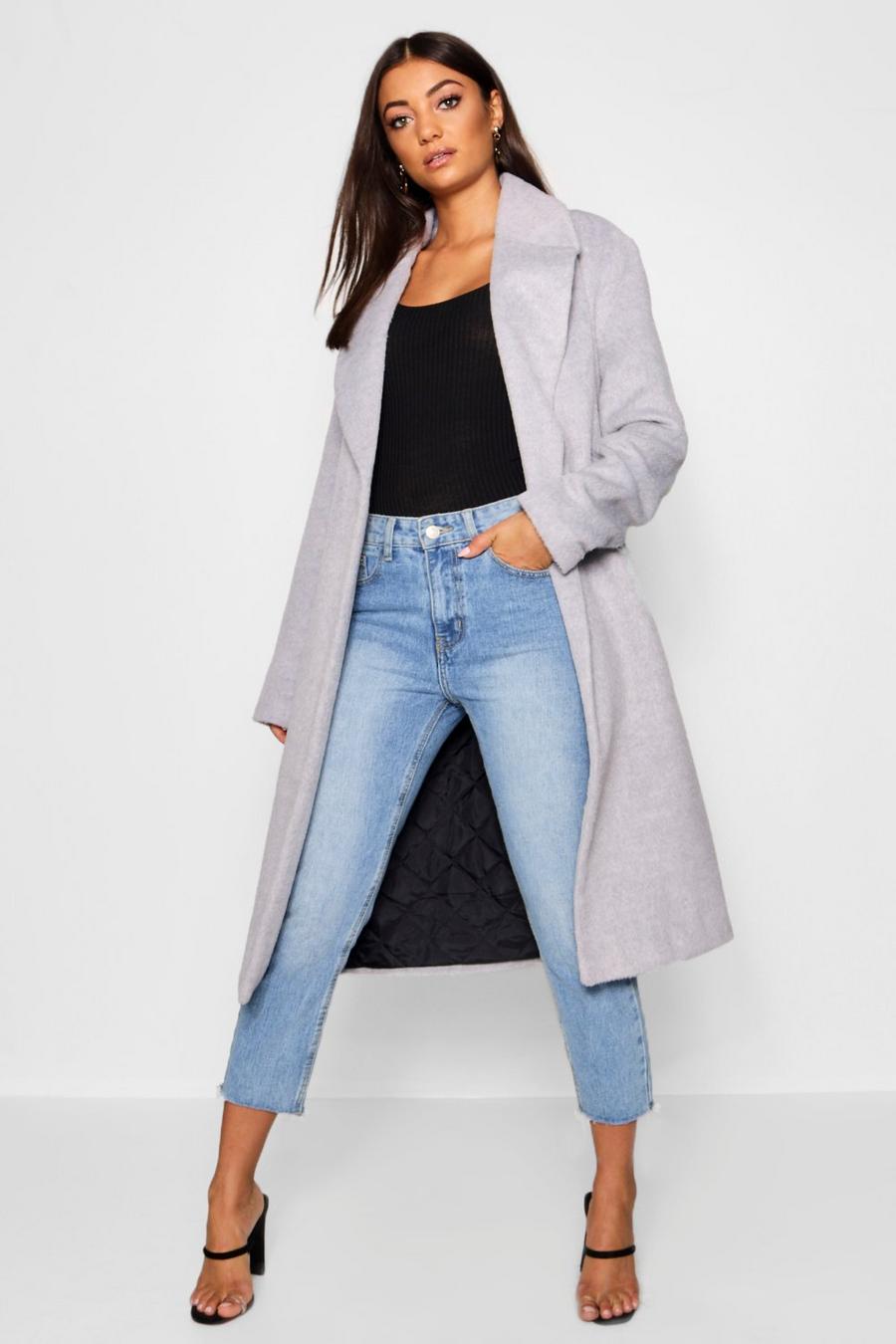 Women's Tall Belted Oversized Wool Look Coat | Boohoo UK