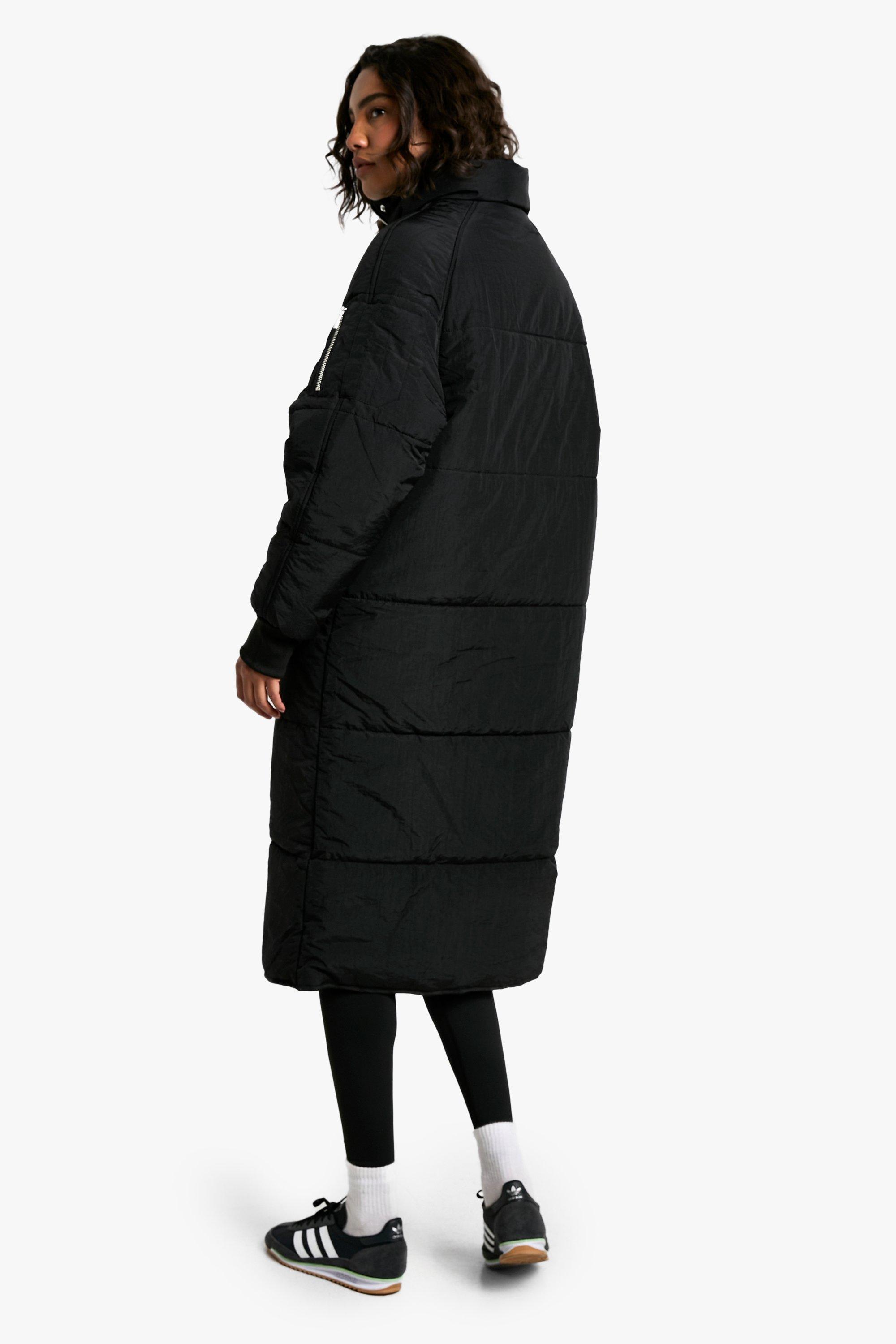 boohoo longline padded coat