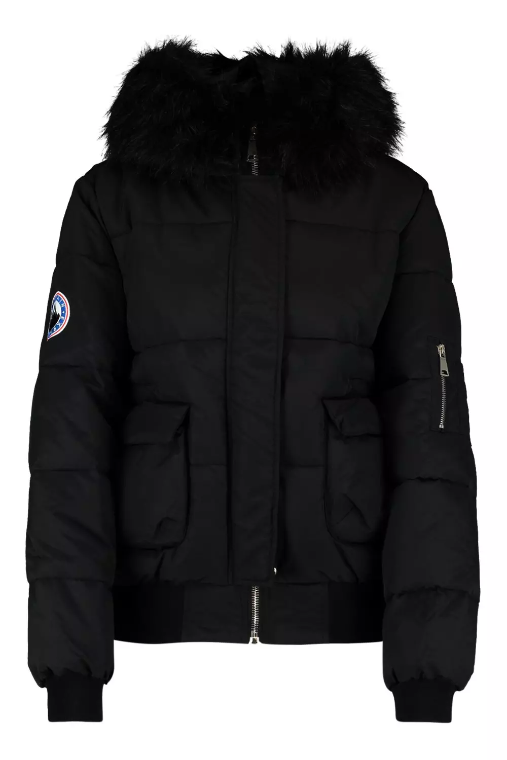 Tall Contrast Faux Fur Padded Crop Jacket