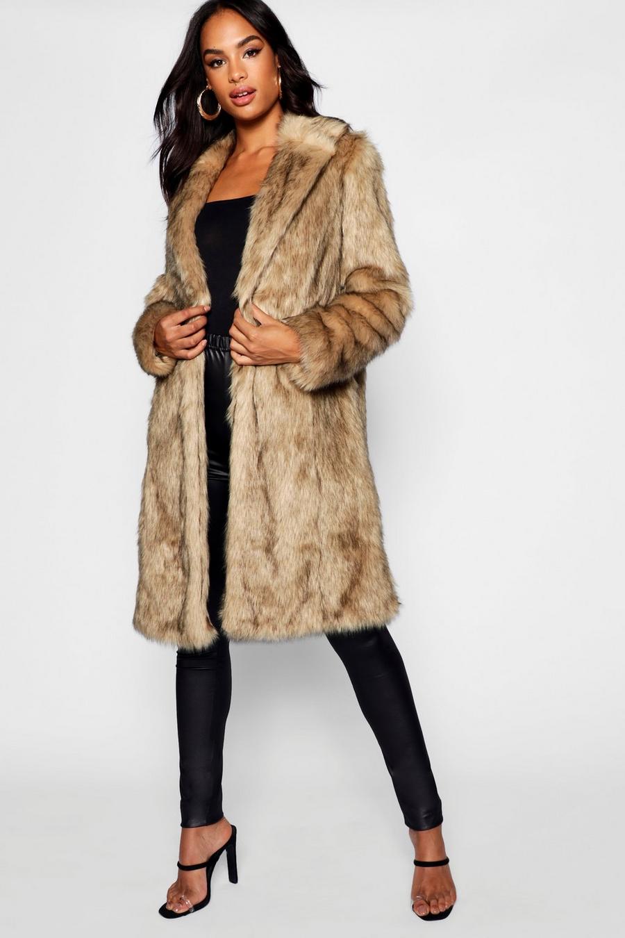 Natural Tall Faux Fur Coat image number 1