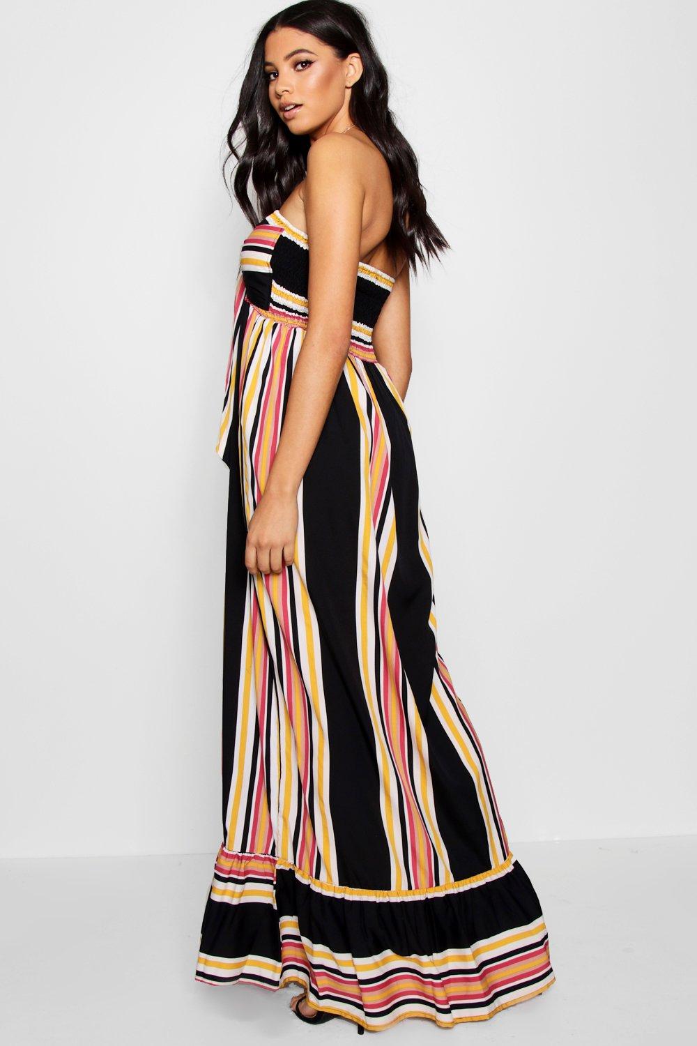 boohoo striped maxi dress