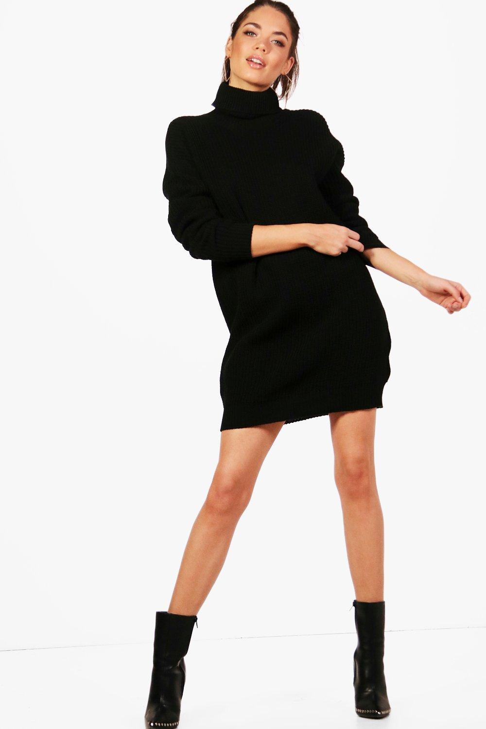 womens roll neck jumper dress