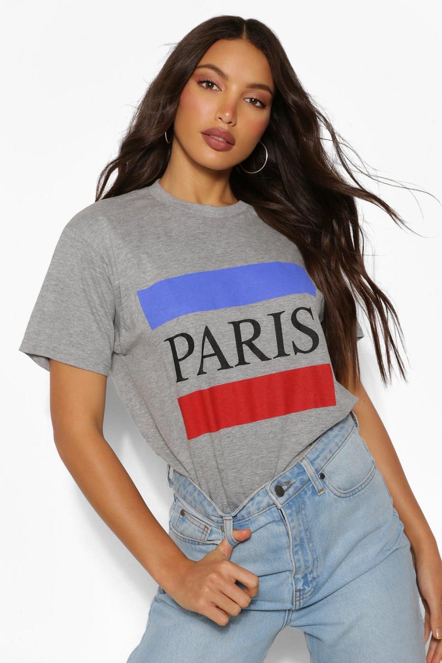 Camiseta con eslogan “Paris” Tall, Grey image number 1