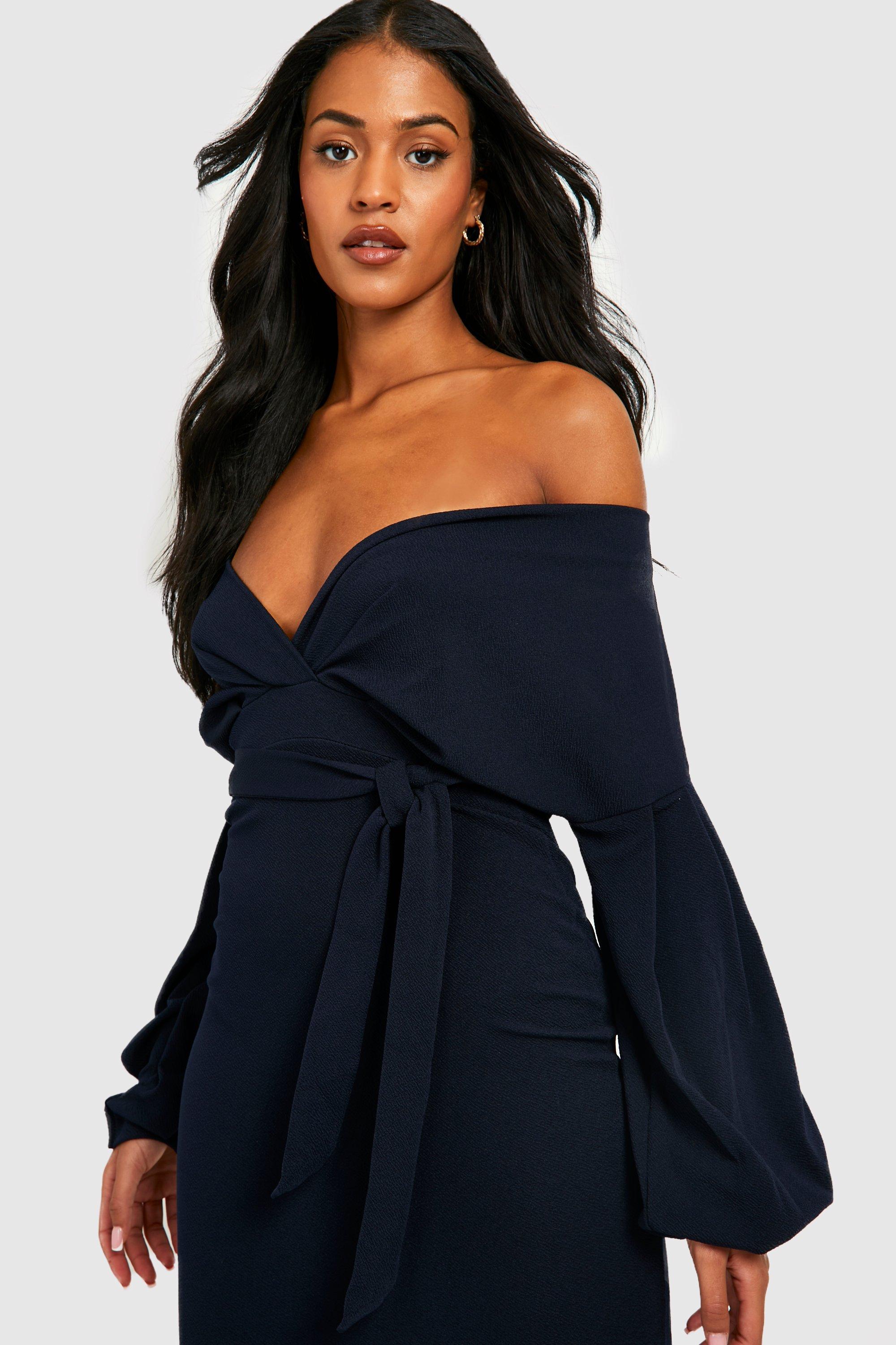 Tall off the shoulder dress sales