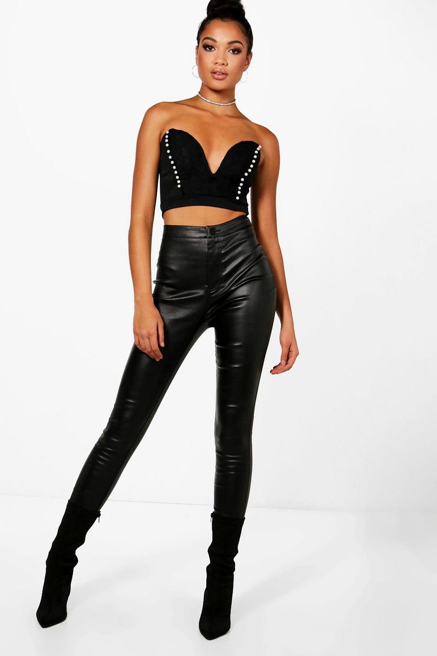 Black Tall Coated Jeggings image number 1
