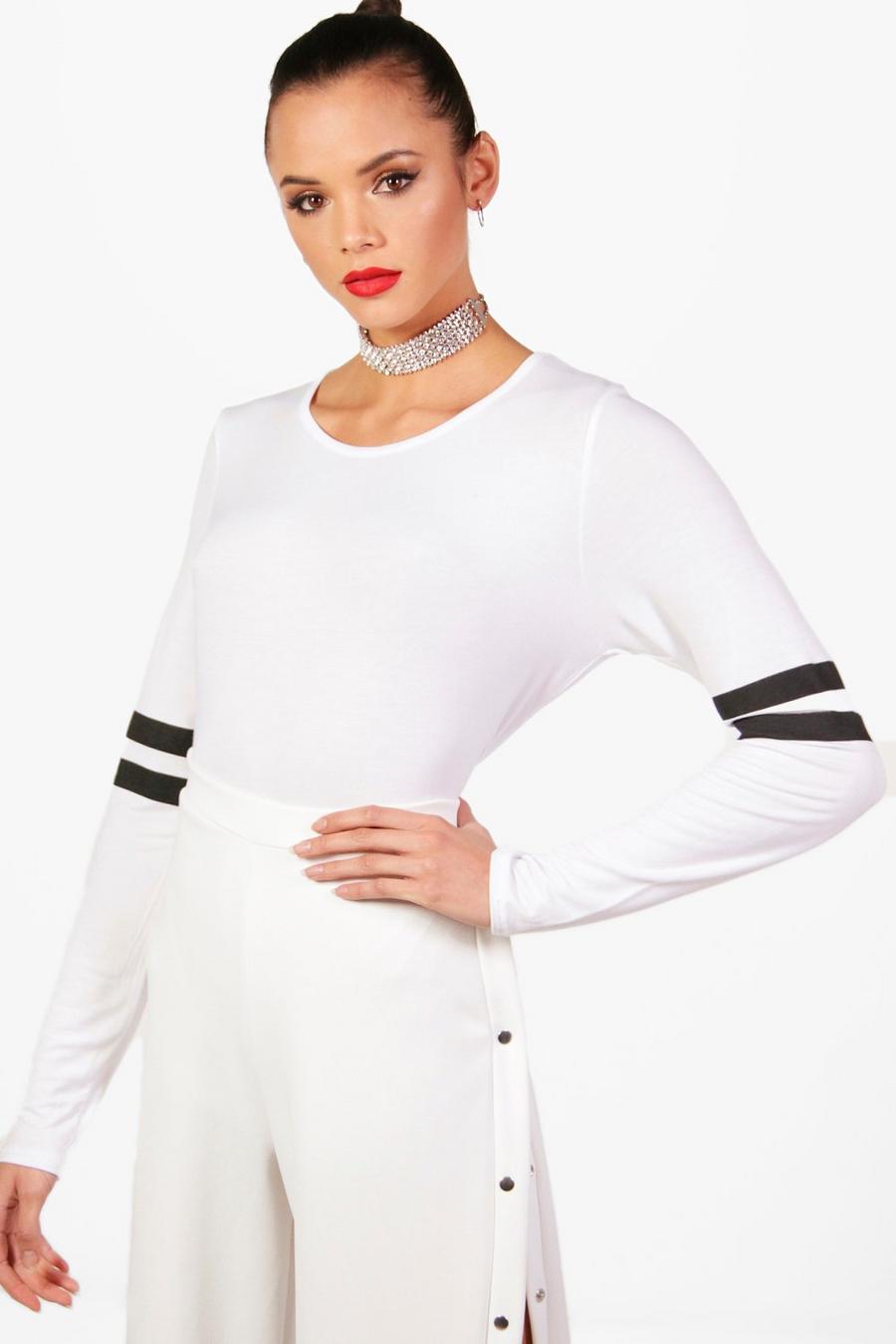 Tall Baseball Long Sleeve Top, White image number 1