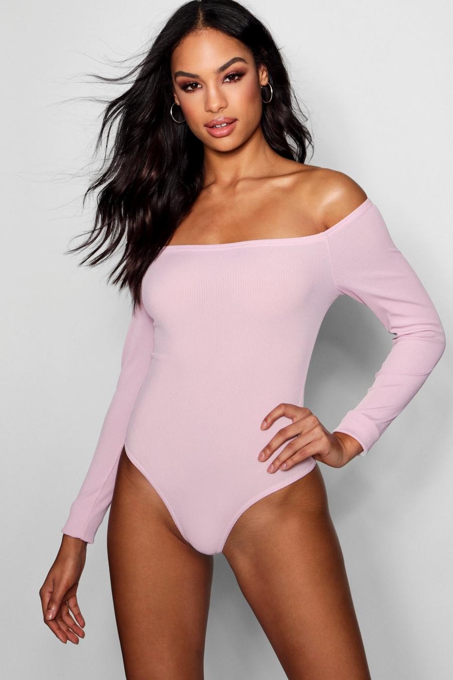 Lilac Tall - Ribbad off shoulder-body image number 1