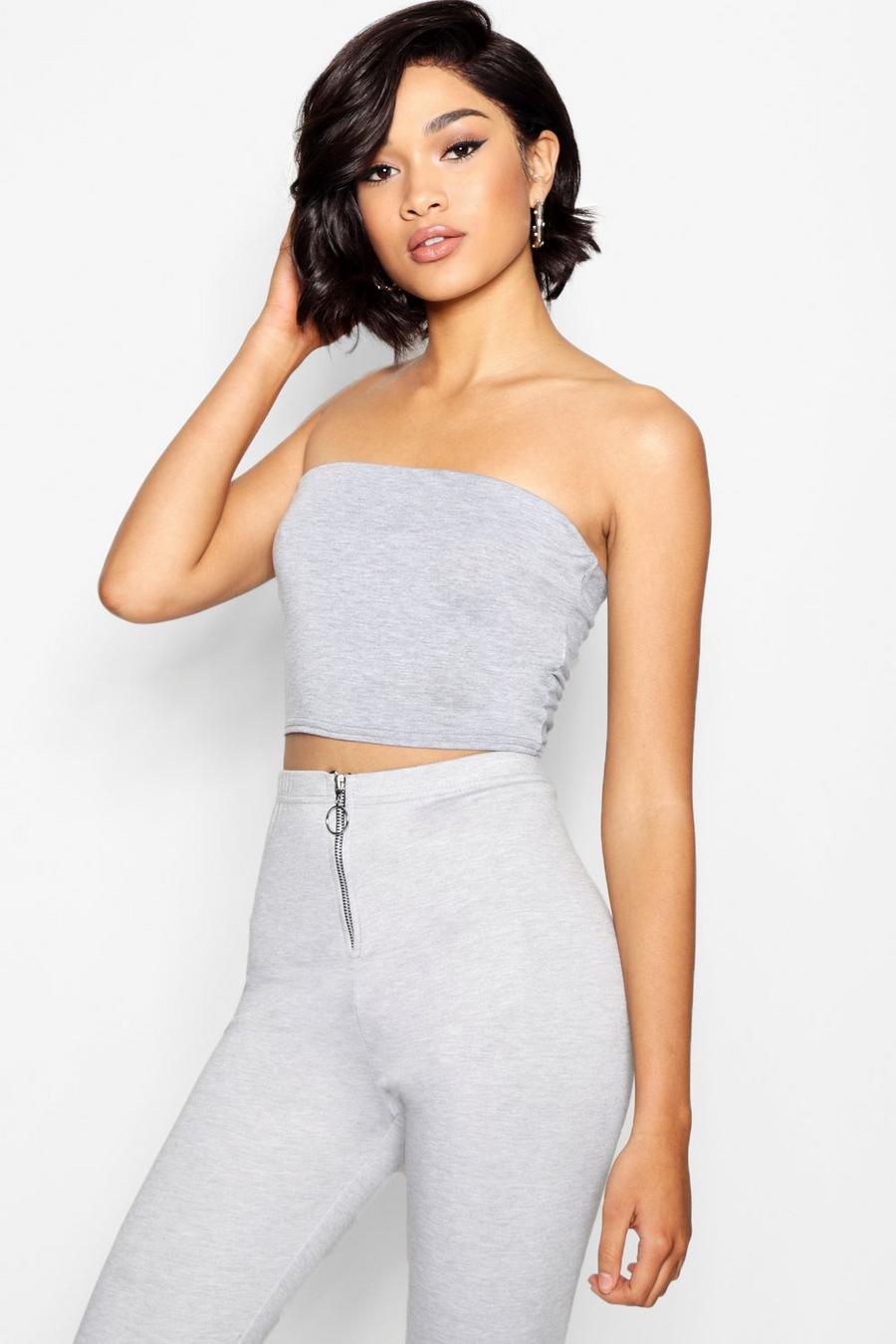 Grey Tall Basic Jersey Bandeau Top image number 1