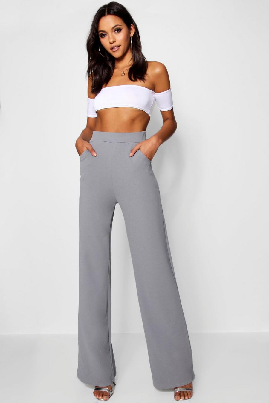 Tall - Pantalon taille haute coupe large, Brume image number 1