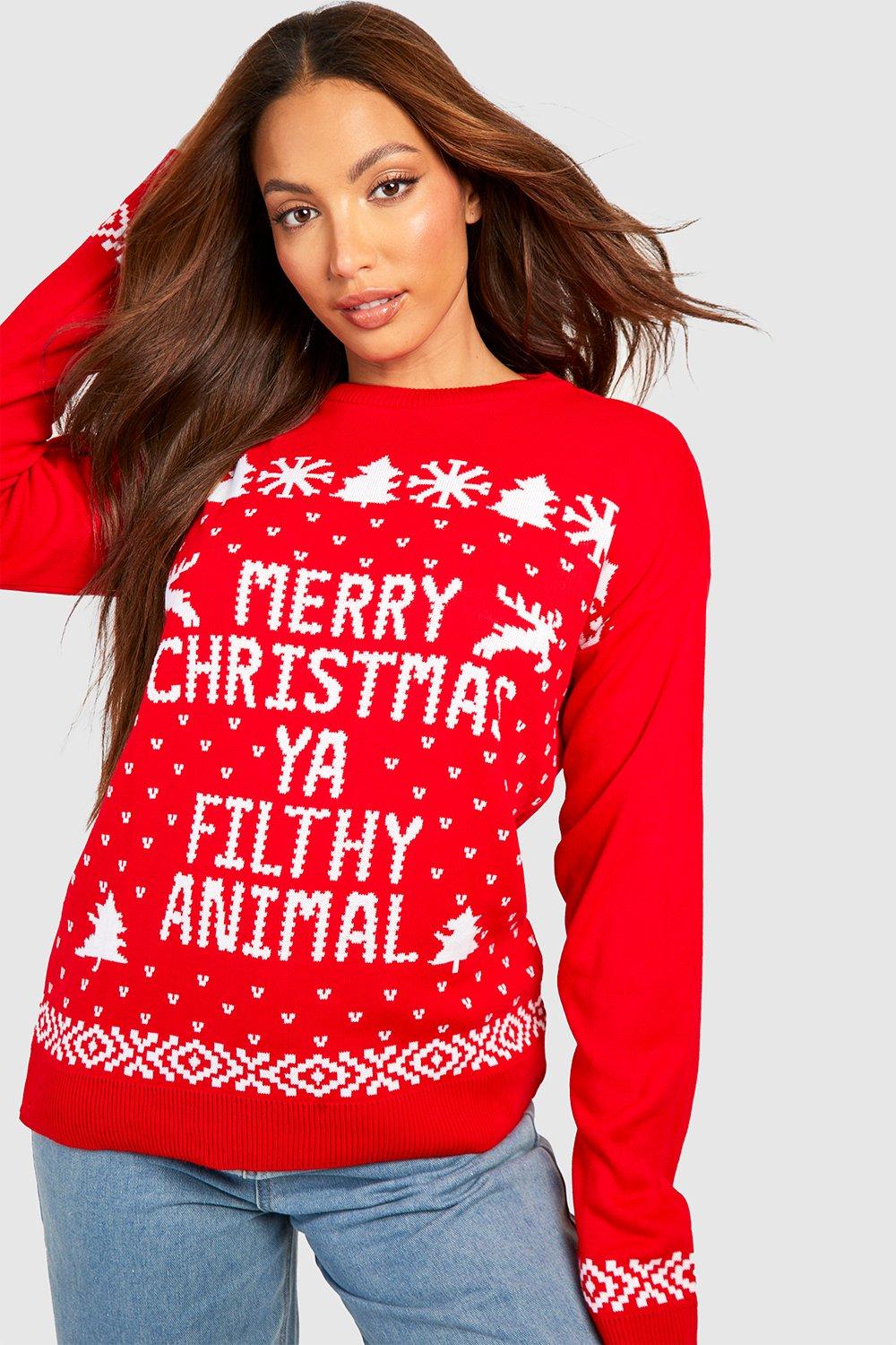 Merry christmas ya hot sale filthy animal womens sweater