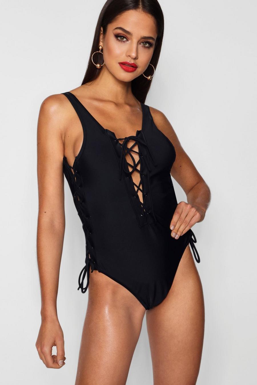 Tall Extreme Lace Up Swimsuit image number 1