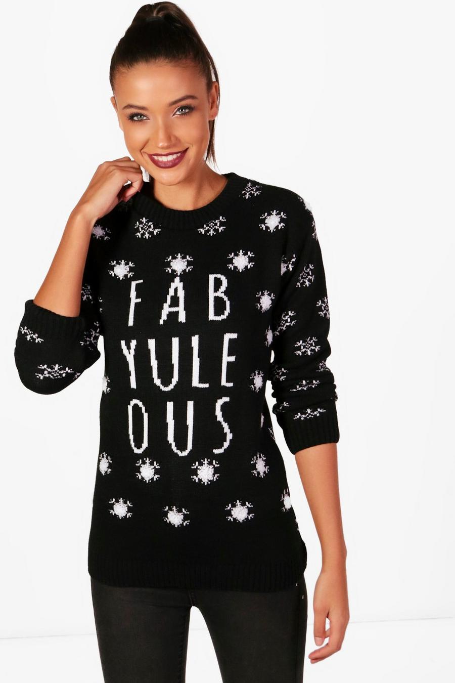 Tall Fab Yule Ous Christmas Jumper, Black negro image number 1