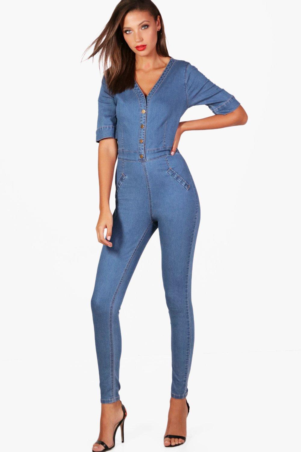 denim boiler suit tall