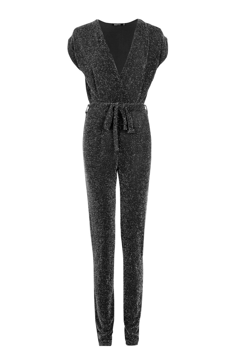 glitter wrap jumpsuit