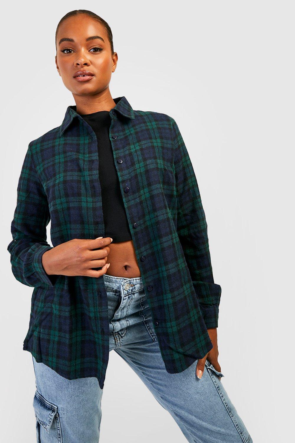 Checked shirt store and jeans