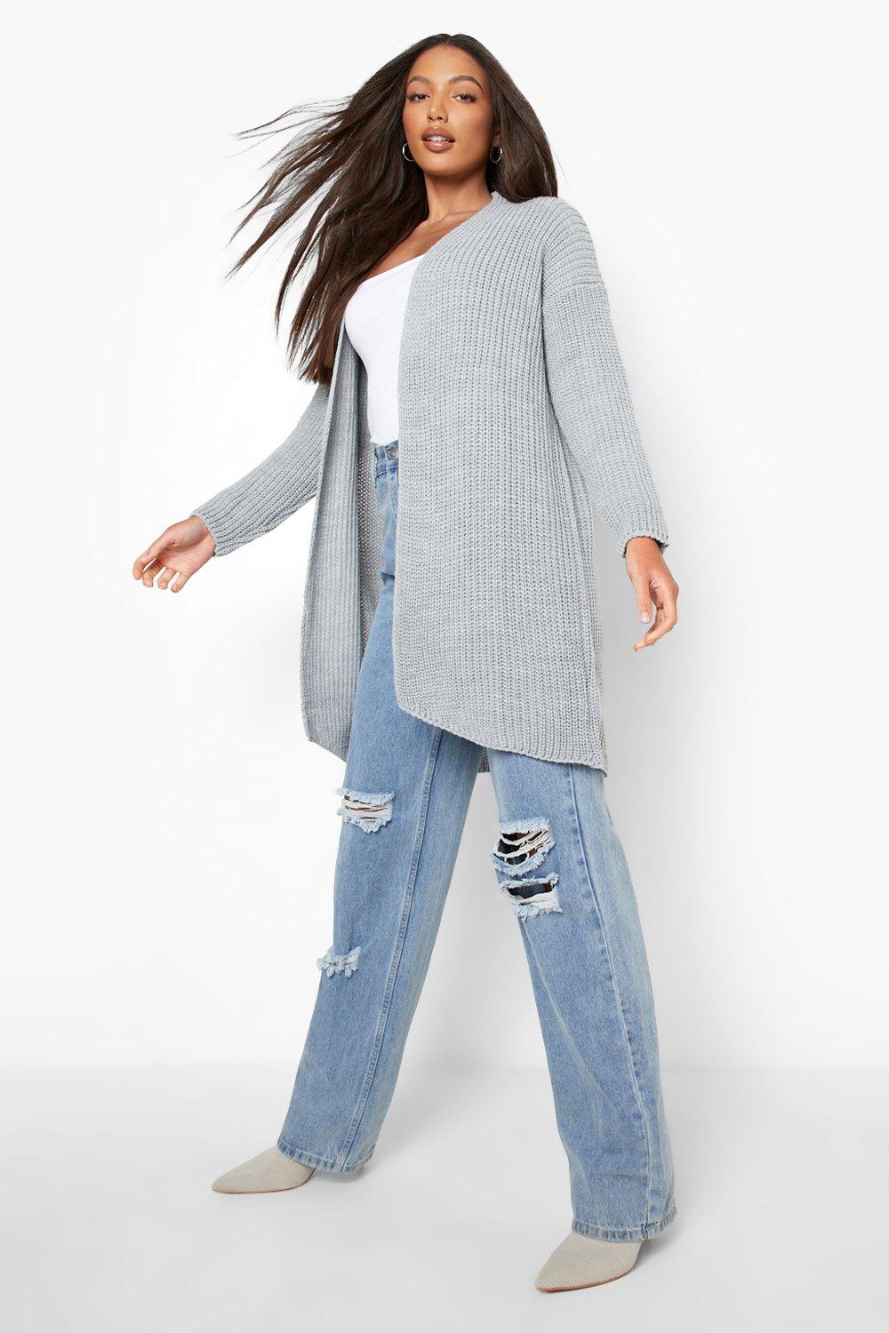 boohoo grey cardigan