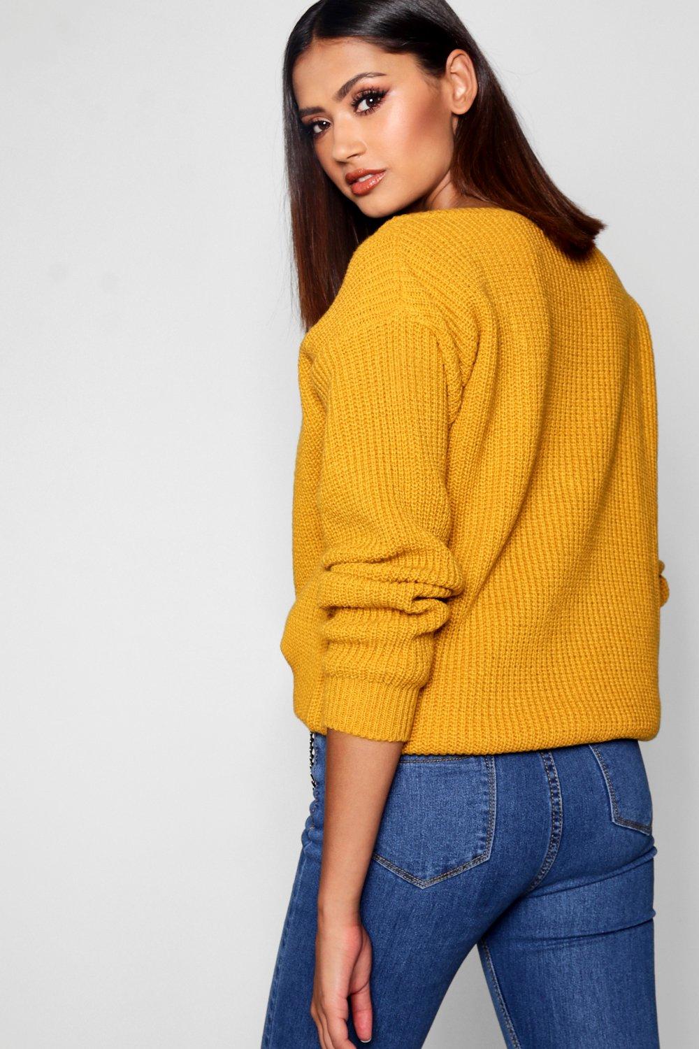 Boohoo mustard jumper hotsell