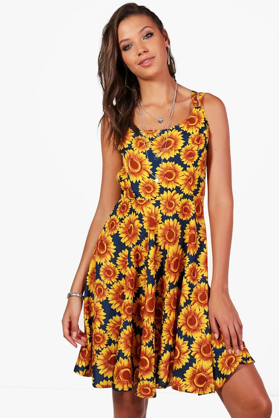 Tall Sunflower Print Tea Dress image number 1