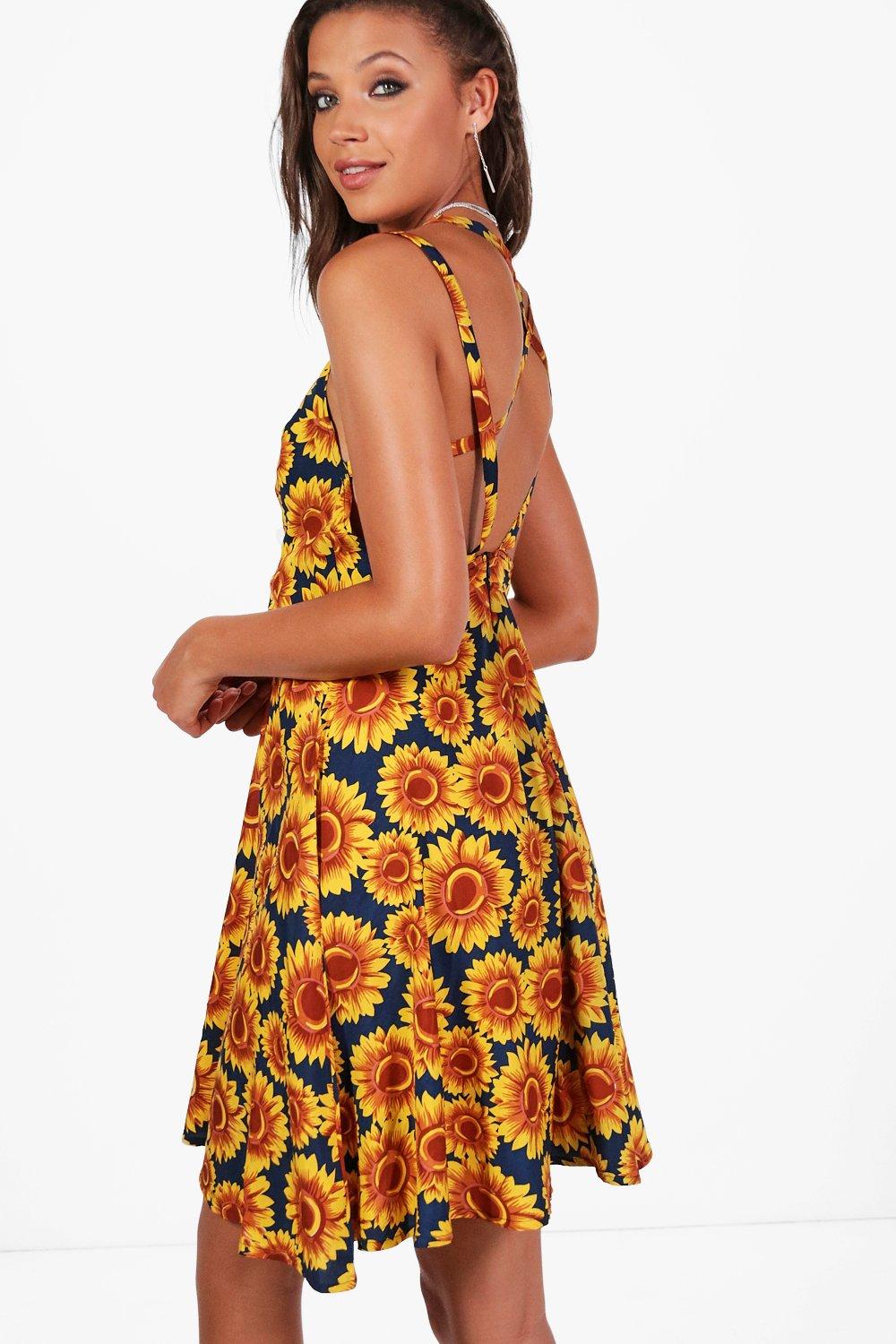 boohoo sunflower dress